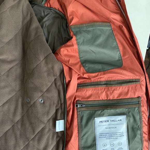 Peter Millar Norfolk Quilted Bomber Jacket Medium Burnt Orange - Picture 9 of 14